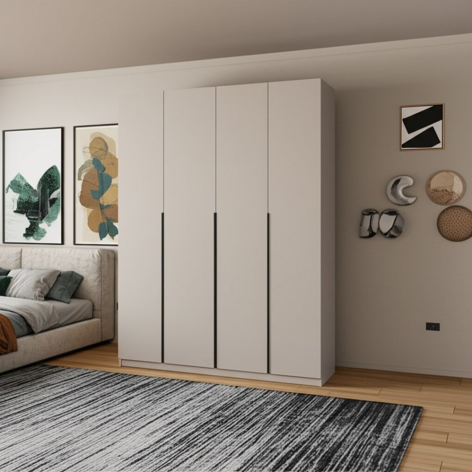 Шкаф распашной с наполнением (11 полок + штанга) ШК 5 (1600), Меланж