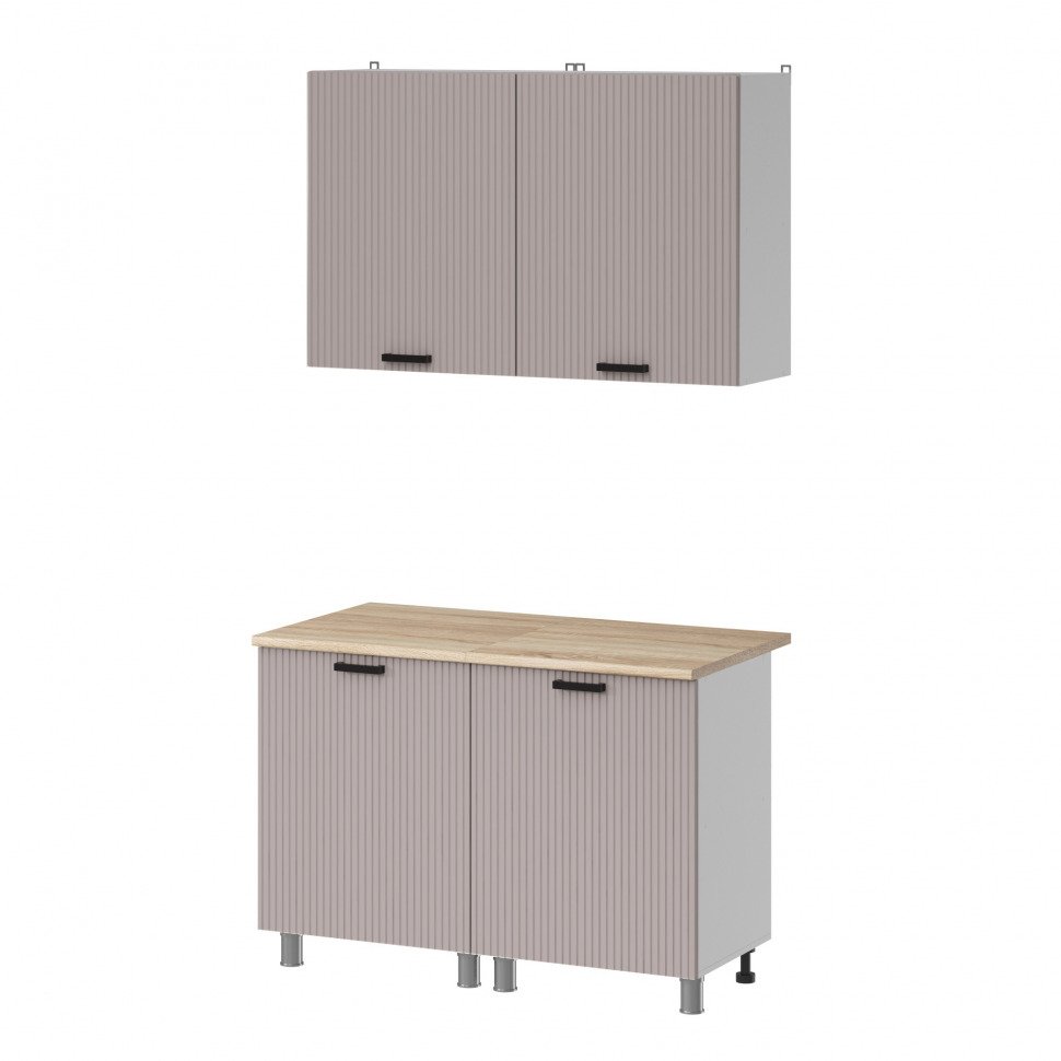 Кухня Аленушка 1,2м Лотос Кашемир,скоба антрацит,сонома