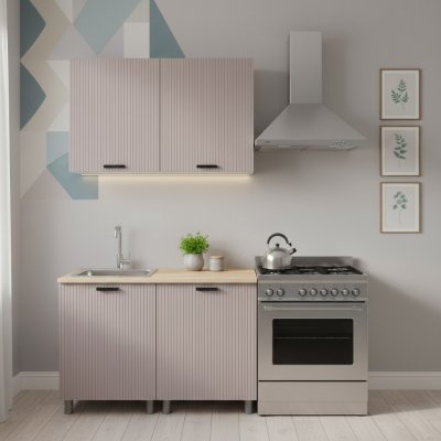 Кухня Аленушка 1,2м Лотос Кашемир,скоба антрацит,сонома