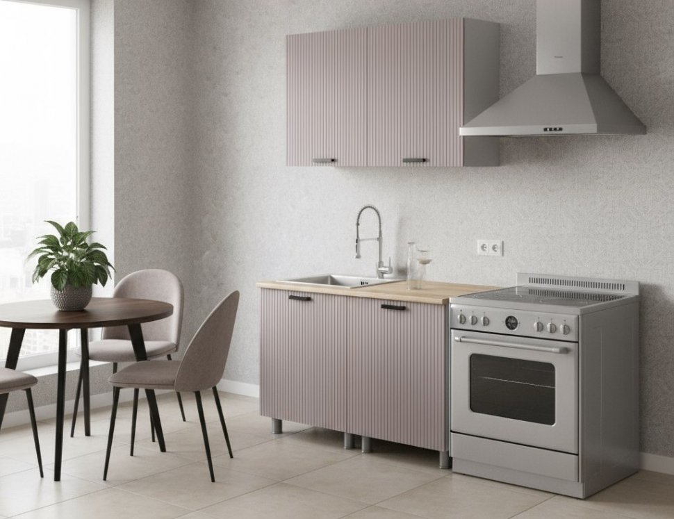 Кухня Аленушка 1,2м Лотос Кашемир,скоба антрацит,сонома