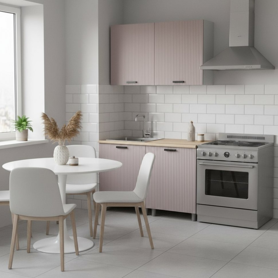 Кухня Аленушка 1,2м Лотос Кашемир,скоба антрацит,сонома