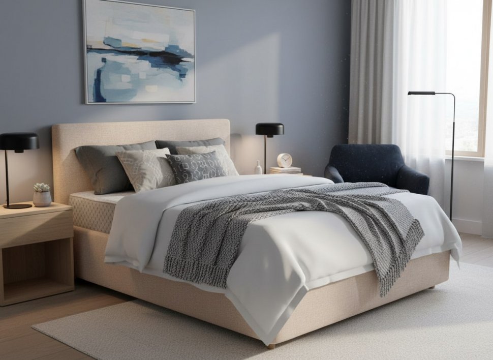 Кровать Nova 1800 с основанием / бежевый №4