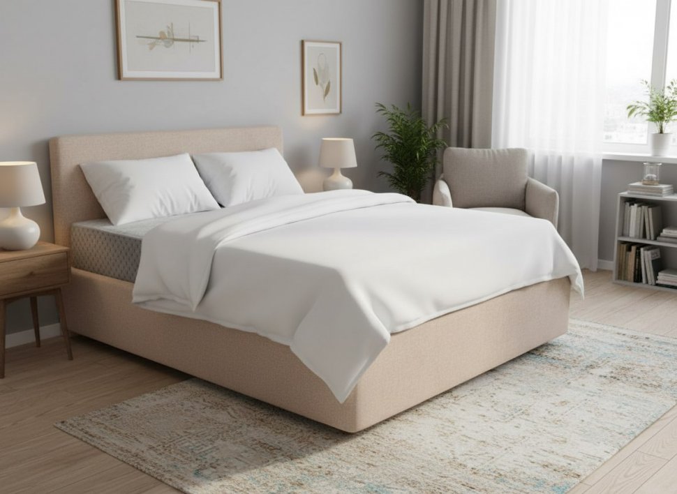 Кровать Nova 1800 с основанием / бежевый №4