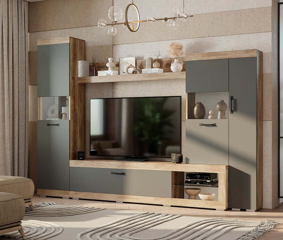 Гостиная Тесла (БТС) Дуб каньон / Графит