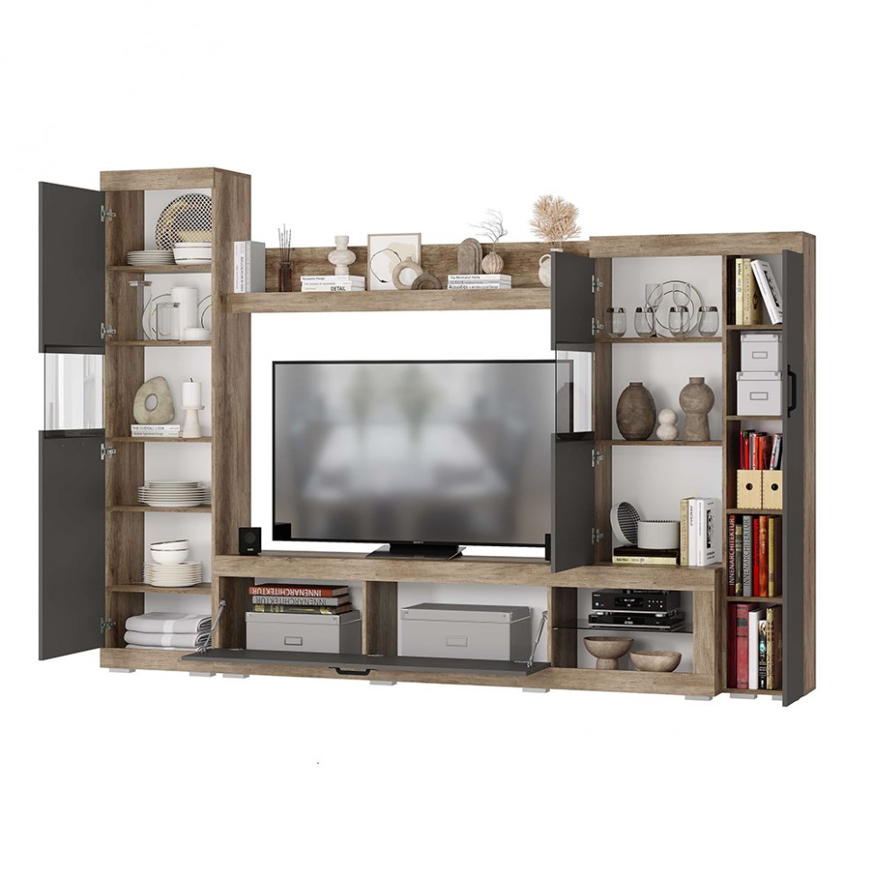 Гостиная Тесла (БТС) Дуб каньон / Графит