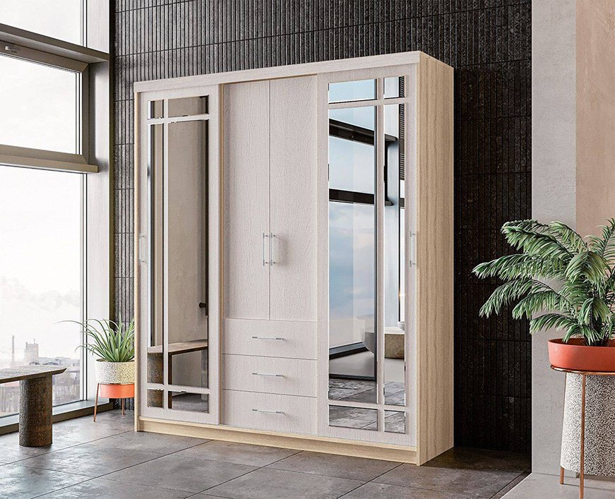 Шкаф-купе Фортуна 1700 ЗРК (Сонома / Анкор светлый)