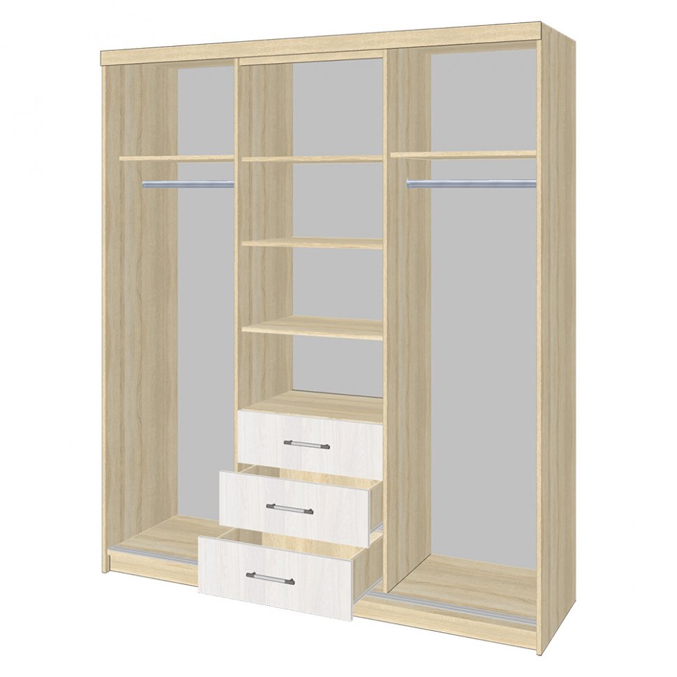 Шкаф-купе Фортуна 1700 ЗРК (Сонома / Анкор светлый)
