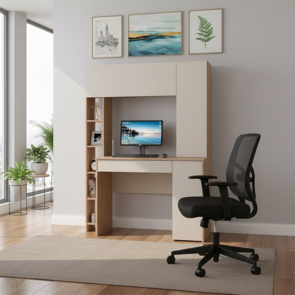 Комфорт Стол компьютерный 12.71 Гикори Рокфорд натуральный / Сатин