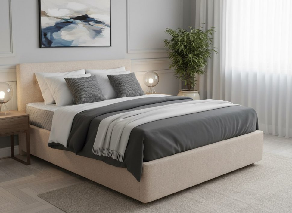 Кровать Nova 1600 с основанием / бежевый №4