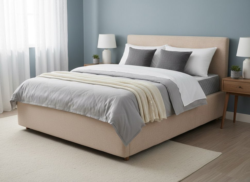 Кровать Nova 1600 с основанием / бежевый №4