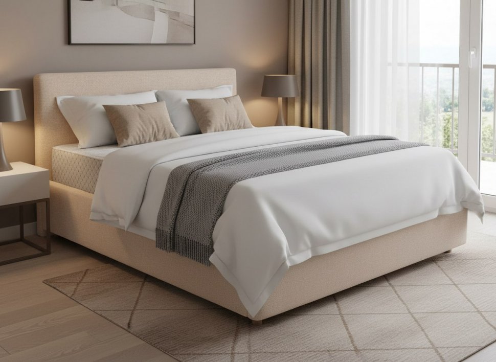 Кровать Nova 1600 с основанием / бежевый №4