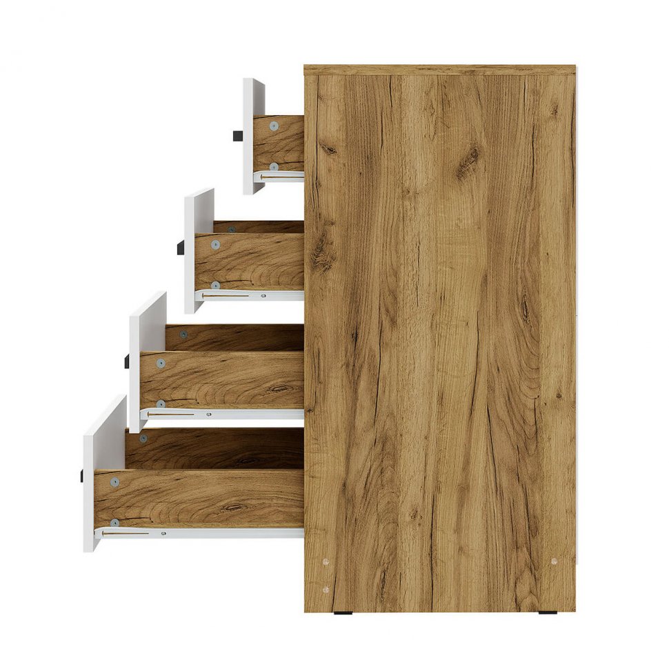 Комод Мия КМ-02 (Семья Мебелони) Крафт / Белый