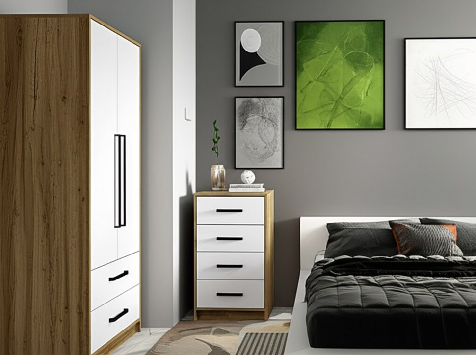 Комод Мия КМ-02 (Семья Мебелони) Крафт / Белый