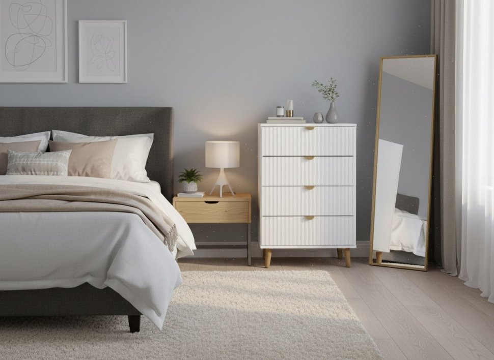 НМ 040.18 комод Дакота Белый / Меренга