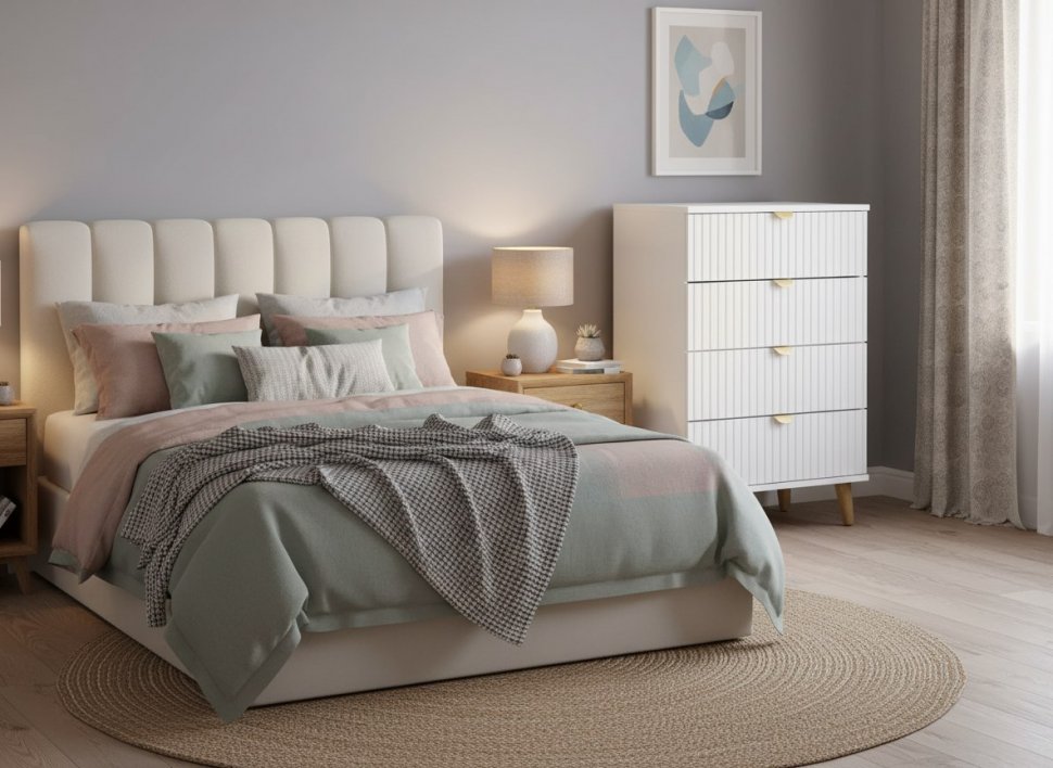 НМ 040.18 комод Дакота Белый / Меренга