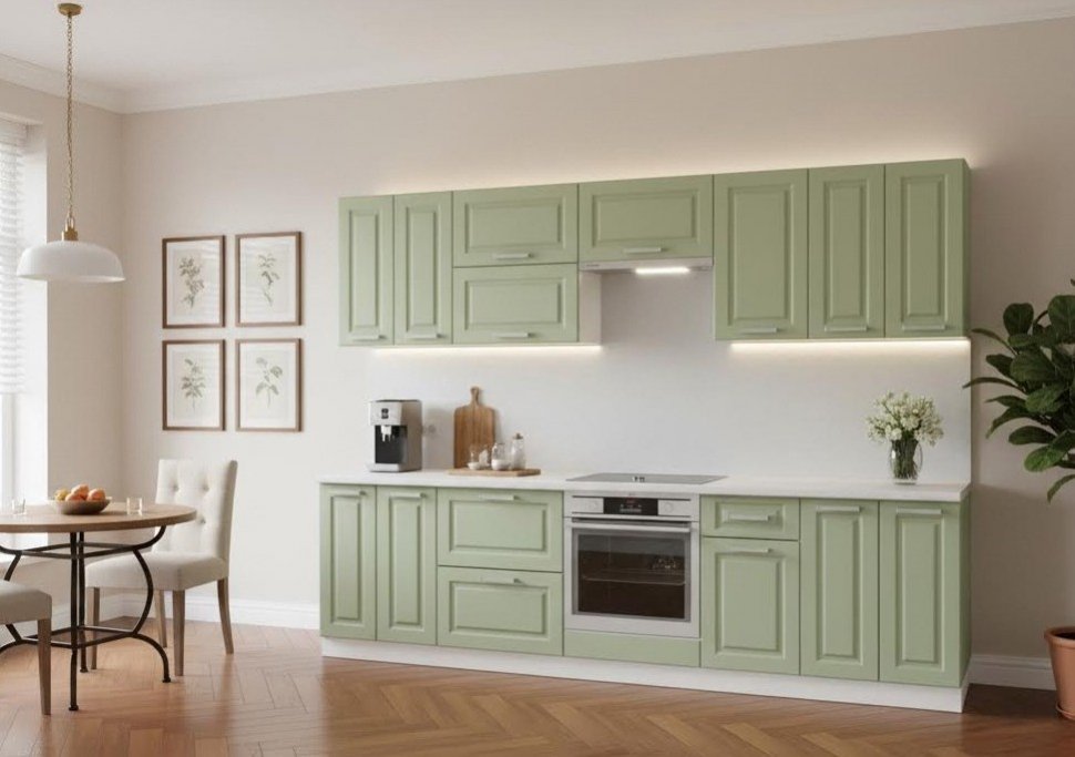 Кухня Вокс комплект 2 Белый / Фисташка