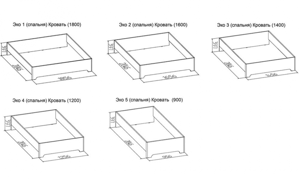Кровать 160х200  ЭКО 2 Глазов-мебель (Дуб сонома)