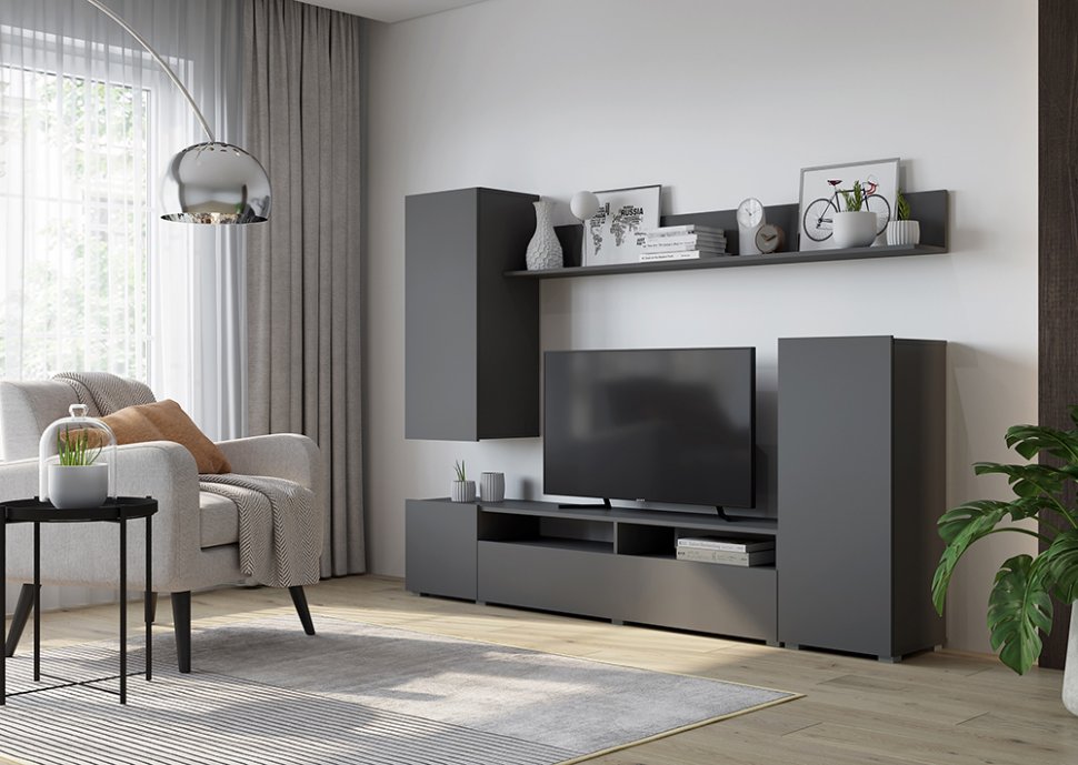 Гостиная Лира (Горизонт) Серый Графит