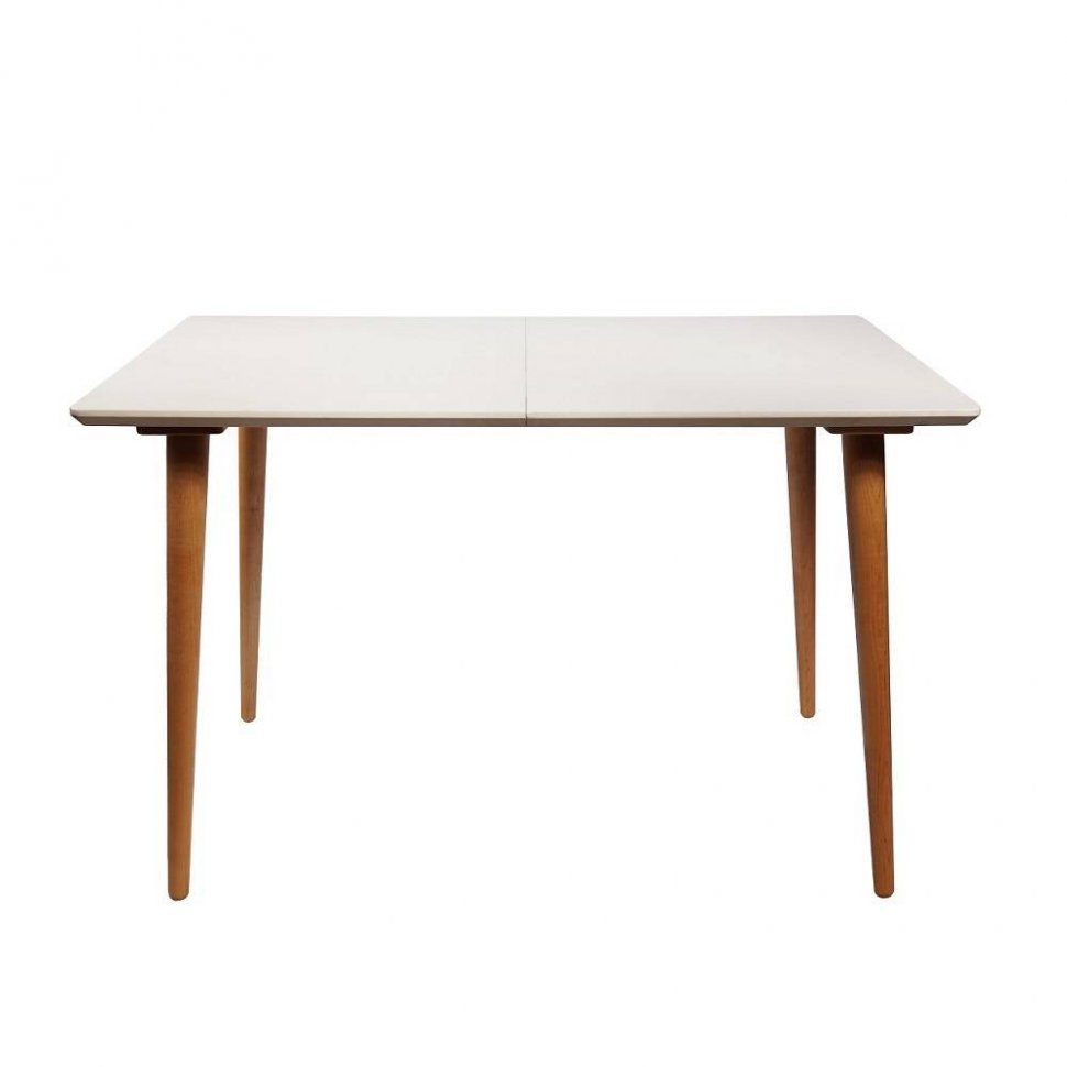 Стол раздвижной Ронда 120, слоновая кость/натуральный