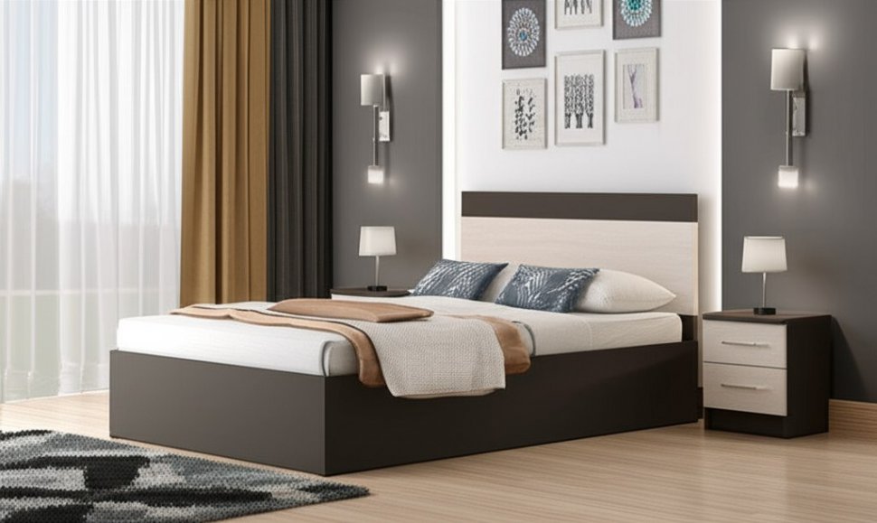 Тумбы Юнона (комплект 2 шт.) Венге / Дуб Молочный