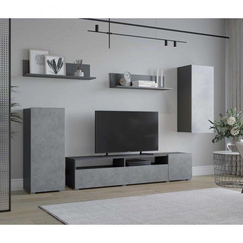 Гостиная Лира (Горизонт) Бетон / Серый Графит