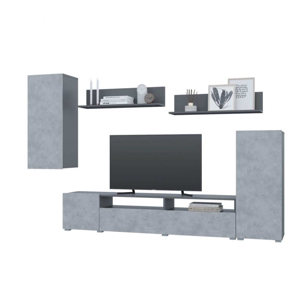 Гостиная Лира (Горизонт) Бетон / Серый Графит