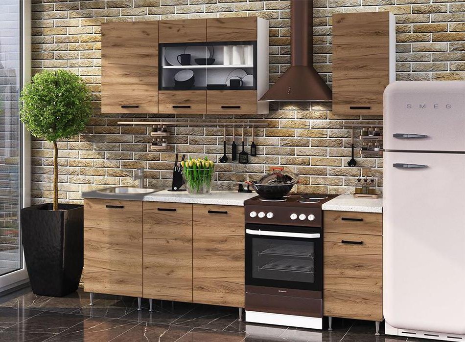 Кухня Рио 1.7 (МИФ) Дуб крафт