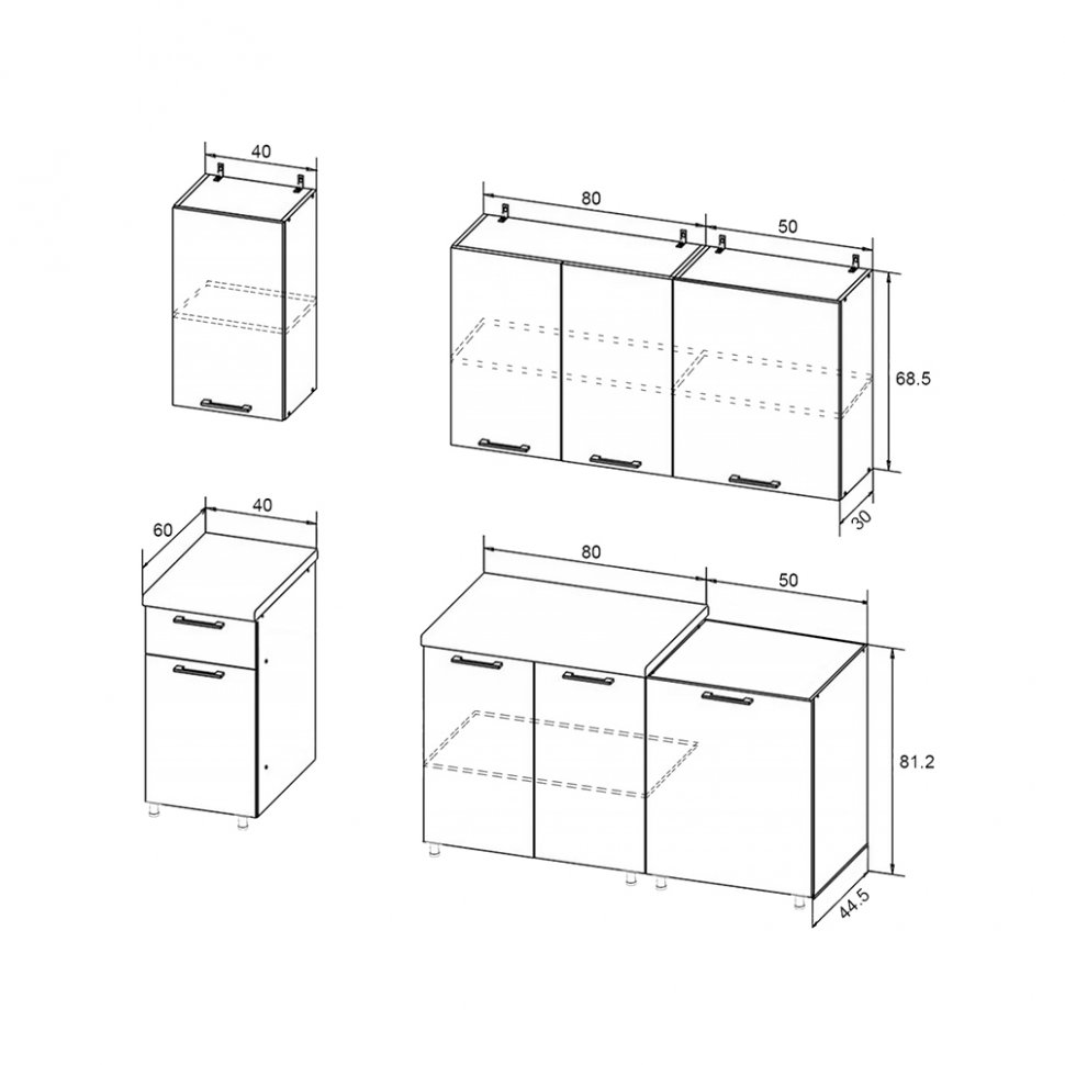 Кухня Рио 1.7 (МИФ) Дуб крафт