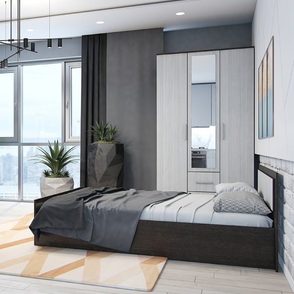 Шкаф Фиеста БТС (Венге) трехдверный