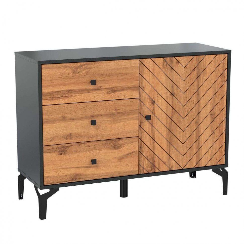 Комод 59.02 Лофт черный / дуб бунратти