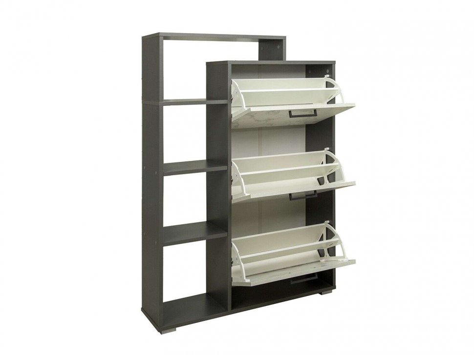 Тумба под обувь Фиеста-8 Диаманд серый/Мрамор белый