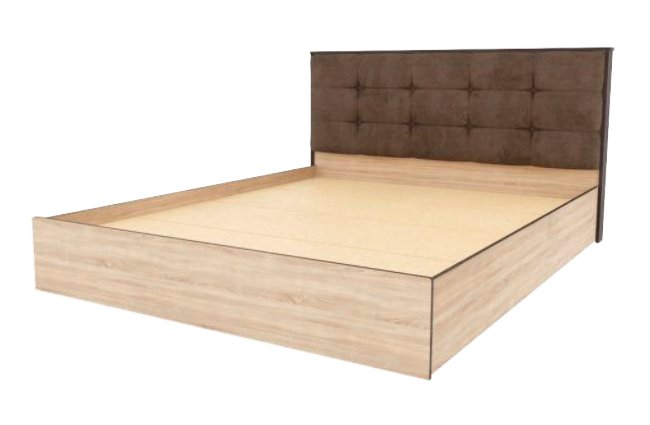 Кровать 160х200 Лирика ЛК-2 с настилом из ДСП (Велюр Кофейный) ТЭКС
