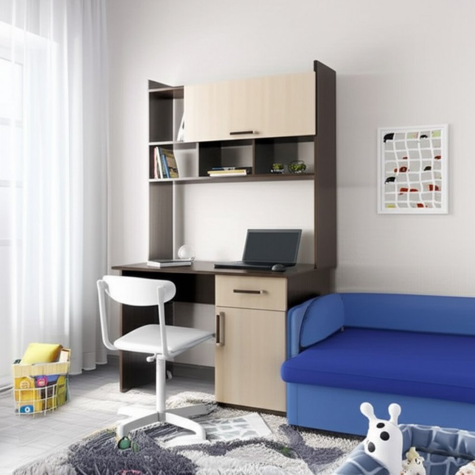 Компьютерный стол Квартет-10 (Венге/Дуб молочный) ТЭКС