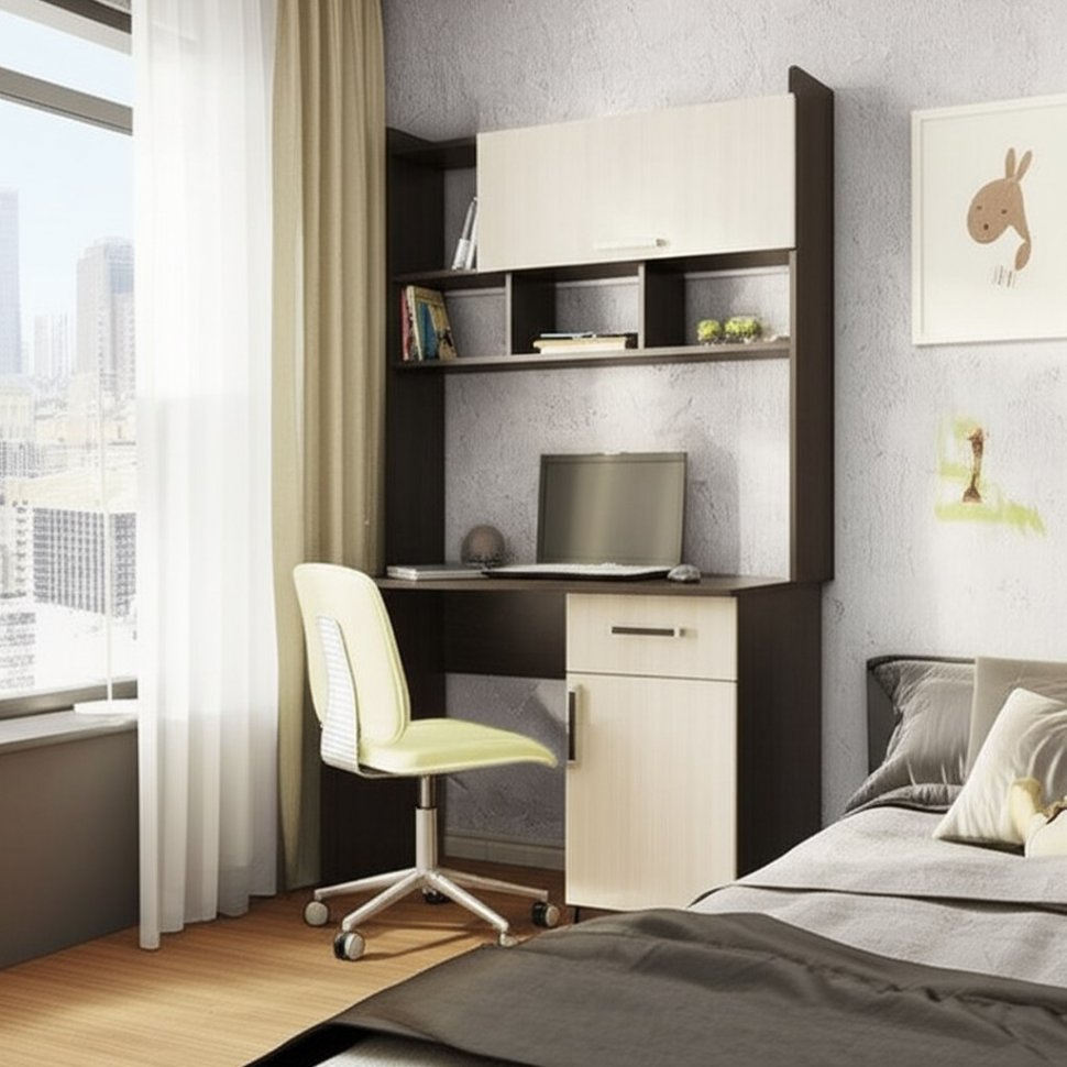 Компьютерный стол Квартет-10 (Венге/Дуб молочный) ТЭКС