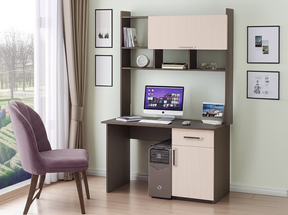 Компьютерный стол Квартет-10 (Венге/Дуб молочный) ТЭКС