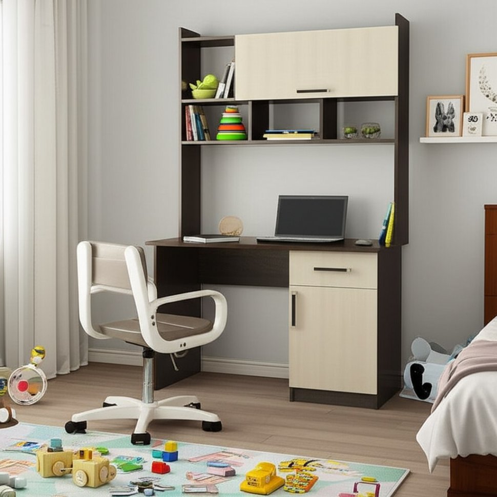 Компьютерный стол Квартет-10 (Венге/Дуб молочный) ТЭКС