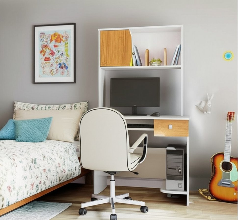 Компьютерный стол Грета-4 Белый / Дуб Крафт