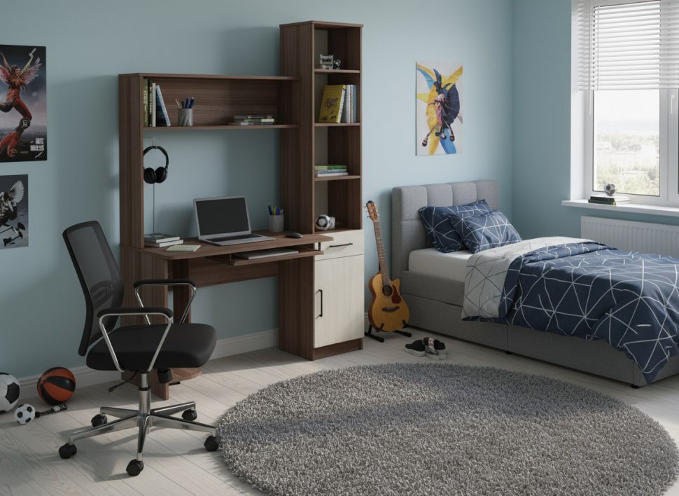 Интел-2 стол компьютерный Ясень Шимо темный / Светлый