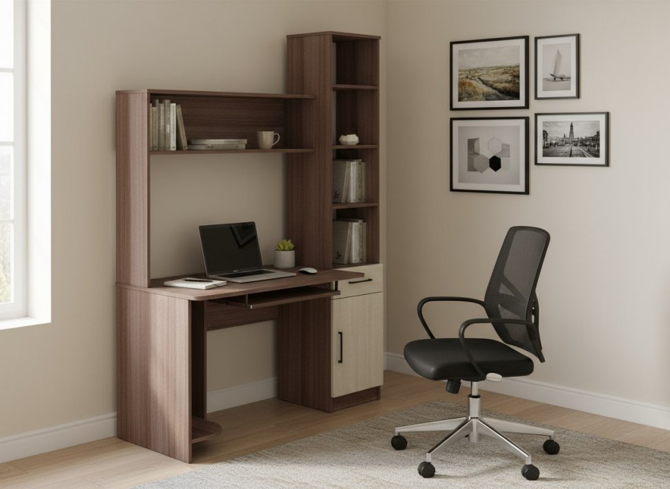 Интел-2 стол компьютерный Ясень Шимо темный / Светлый