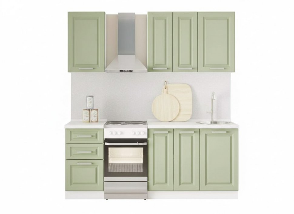 Кухня Вокс комплект 1 Белый / Фисташка
