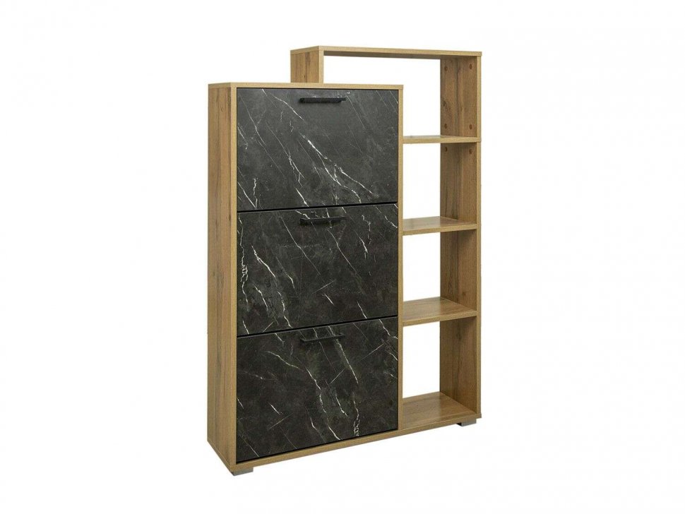 Тумба под обувь Фиеста-8 Дуб Вотан/Мрамор черный