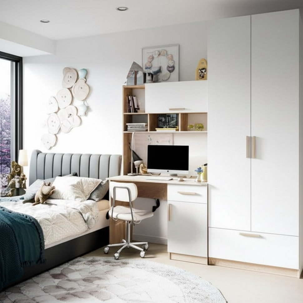 Компьютерный стол Квартет-10 (Дуб Сонома/Белый) ТЭКС