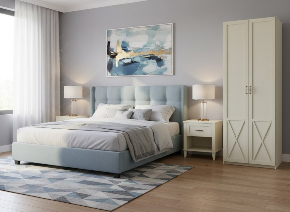 Бэль Шкаф двухдверный Слоновая кость