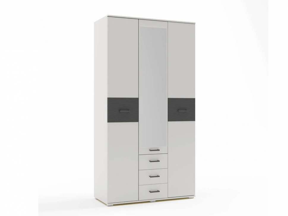 Сити 3 шкаф Белая Аляска / Черный