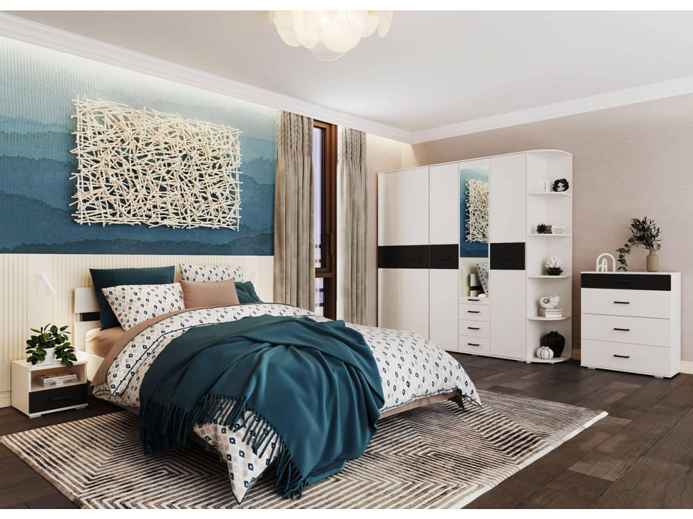 Сити 3 шкаф Белая Аляска / Черный