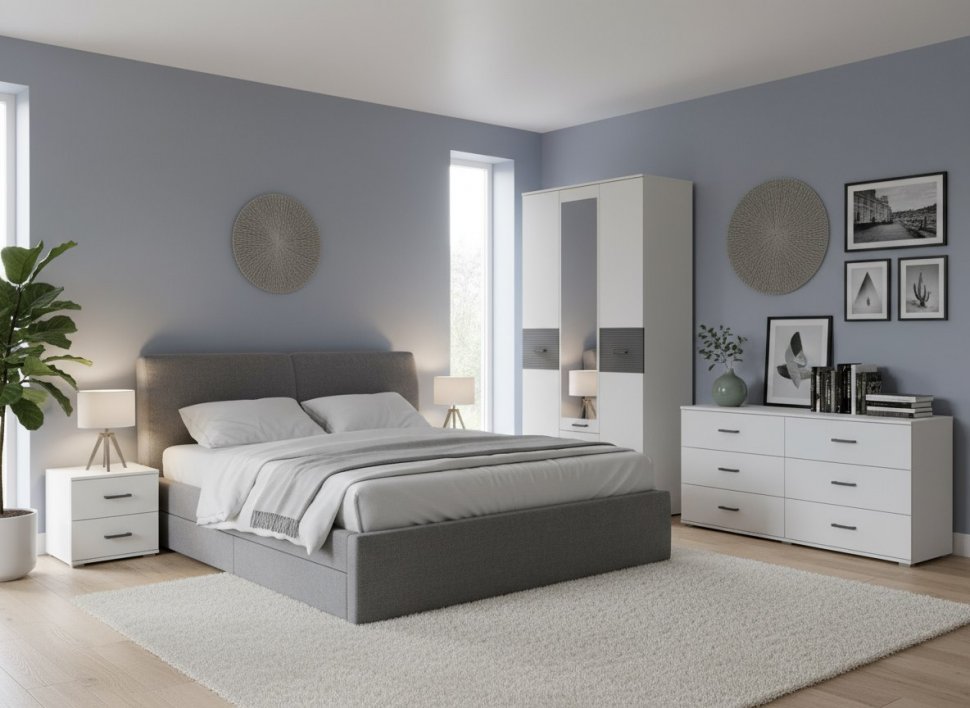 Сити 3 шкаф Белая Аляска / Черный