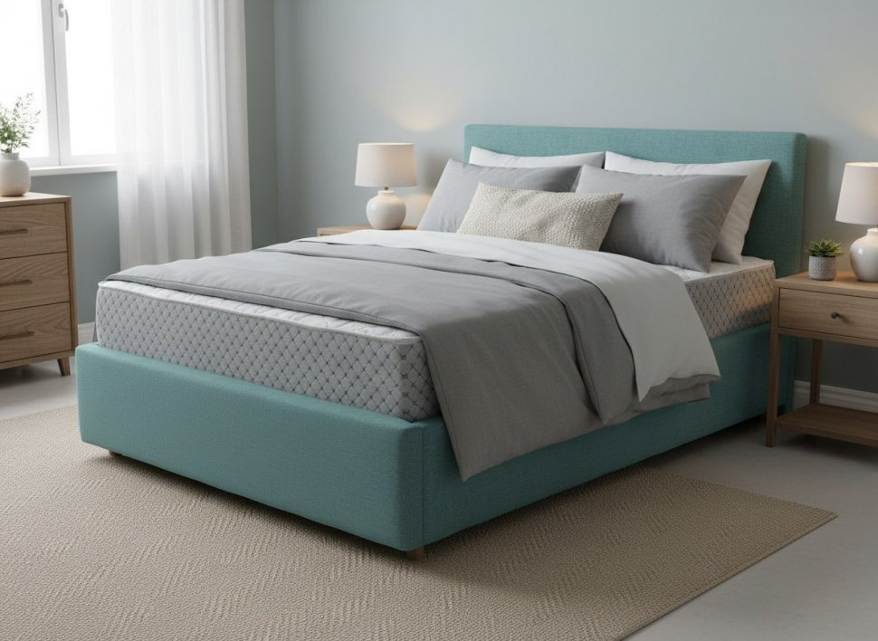 Кровать Nova 1600 с основанием / бирюза №21