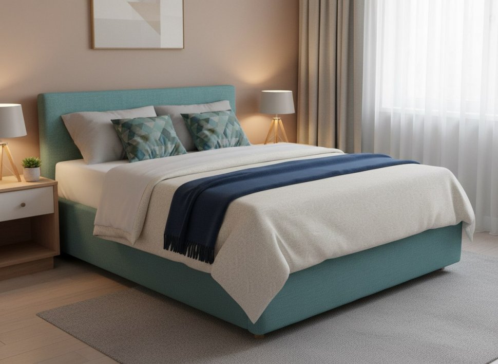 Кровать Nova 1600 с основанием / бирюза №21