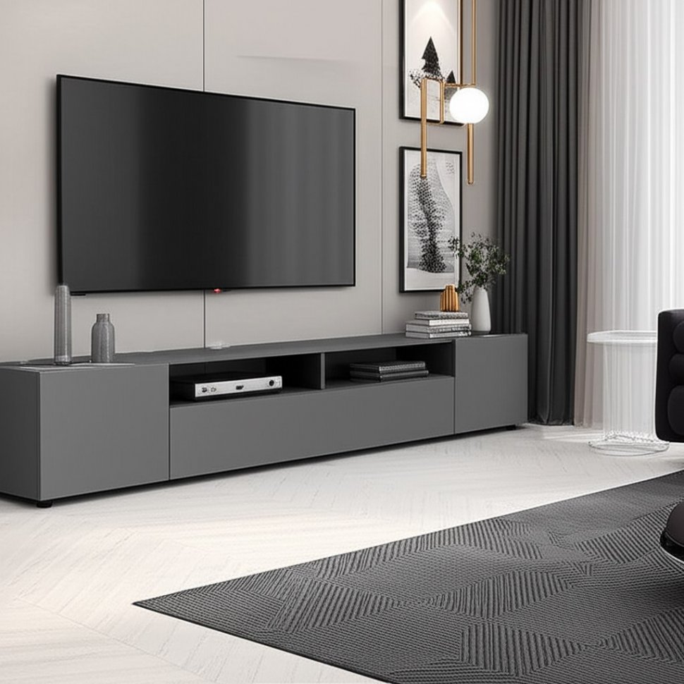 Тумба для телевизора Денвер (Графит серый)