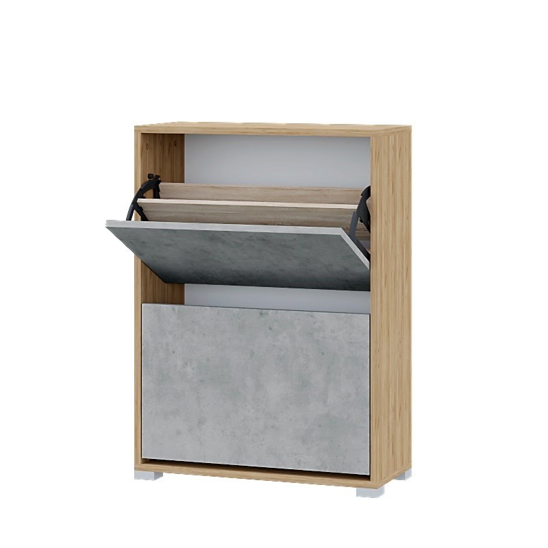 Обувница Домино (Дуб золотой / Бетон)